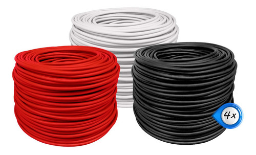 Imagen 1 de 5 de Pack Con 4 Rollos Cable Electrico Calibre 8 Thw 100m