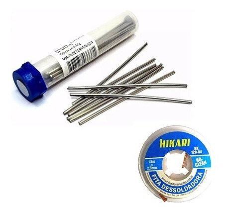 Imagem 2 de 3 de Kit Vareta Salva Chip 50g + Malha Dessoldadora 2,5mm Hikari