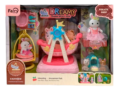 Playset Bay Dreamy Familia Conejos Barco Pirata Ub