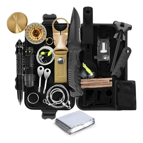 Kit De Supervivencia 28 Piezas Equipo Táctico Camping Aventu