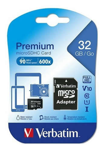 Tarjeta De Memoria Micro Sd Verbatim Con Adaptador 32gb