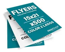 Comprar Folletos Flyers Volantes Printshop Color 2 Lados 15x21 X500