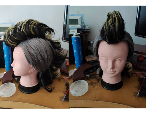 Peruca Curta Shinazugawa Demon Slayer Genya Cosplay Genya