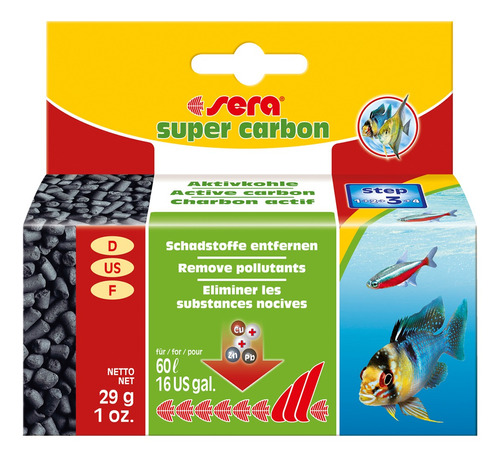 Carvao Ativado Aquario Sera Super Carbon 29g Com Bag Top