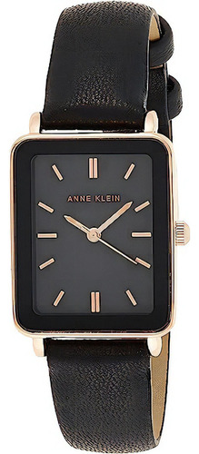 Reloj Mujer Anne Klein Piel Vegana 26 Mm Ak/3702rgbk Color de la correa Negro Color del bisel Negro Color del fondo Negro