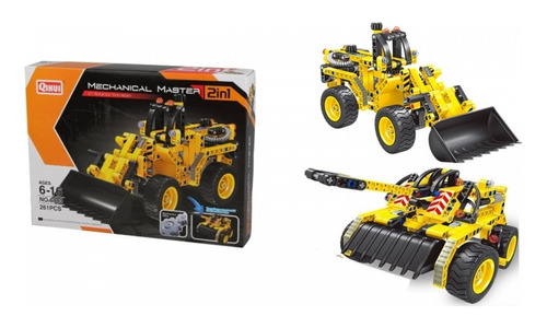 Qihui 6803 Tech Bricks2 In 1 Construction Bulldozer And Tank