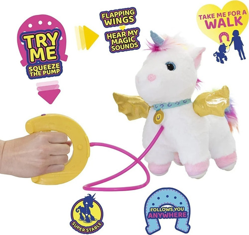 Imagen 3 de 7 de Peluche Perrito Unicornio Camina Mueve Colita Sprint En Mca