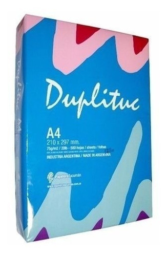 Resma Papel Duplituc A4 70gr 500hojas Unidad 