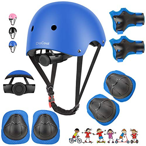 Conjunto De Cascos De Bicicleta Niños Rodilleras Y Cod...