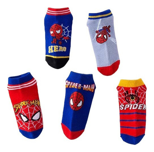 Set 5 Calcetines Importados Spiderman Para Niños