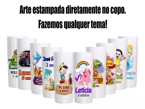 KIT COPOS PERSONALIZADOS QUALQUER TEMA, LOGO, DESENHO ENVIO RÁPIDO