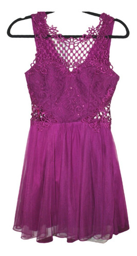 Vestido Morado Corto Nuevo Marca City Triangles Talla 5 Y 13