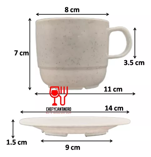 Juego De Taza Café De Peltre, 6 Piezas Blanco