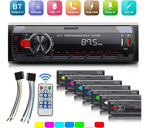 Auto Estereo Bluetooth Mp3 Radio Manos Libres Aux Fm Sd Usb