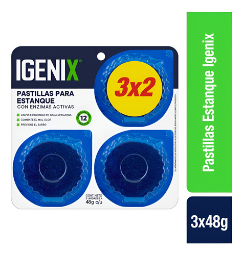 Pastillas Igenix Para Estanque 48g 3x2, Agua Limpia Y Clara
