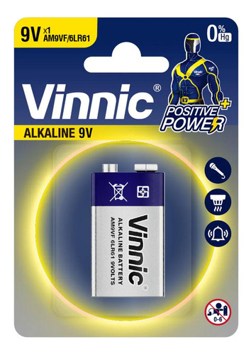 Batería Vinnic Alcalina 9v Am9vf / 6lr61