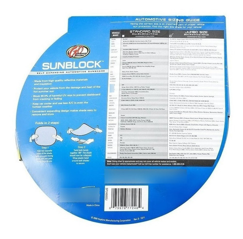 Imagen 2 de 5 de Oferta Del Dia Parasol Auto Hopkins Sp240603j Delantero Tech