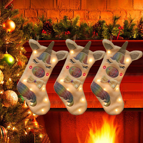 Bolsas De Regalo De Calcetines Navideños Brillantes (1)