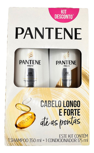 Kit Shampoo 350ml Condicionador 175ml Pantene Liso Extremo