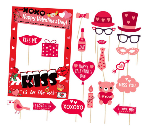 Marco De Accesorios Para Fotos Del Día De Valentín De