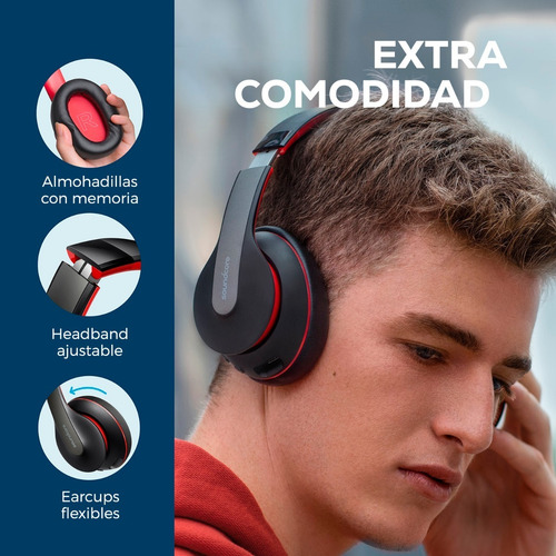 Imagen 6 de 10 de Auriculares Inalámbricos Soundcore Bluetooth Life Q10 Negro