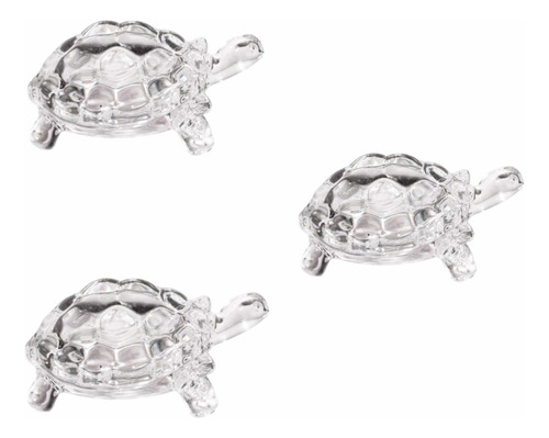 Set 3 Tortuga De Vidrio Decorativa Mismo Tamaño