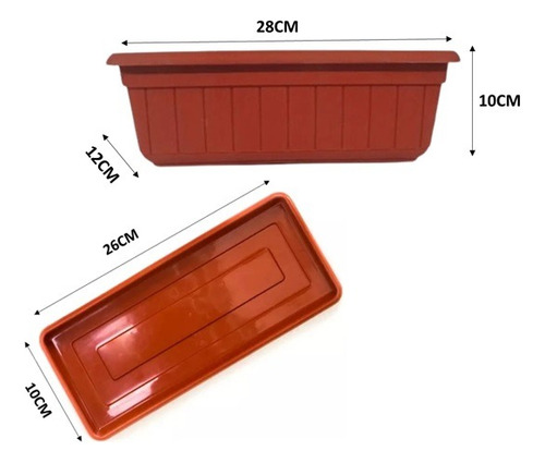 Macetero Jardinera Con Plato Rectangular N30