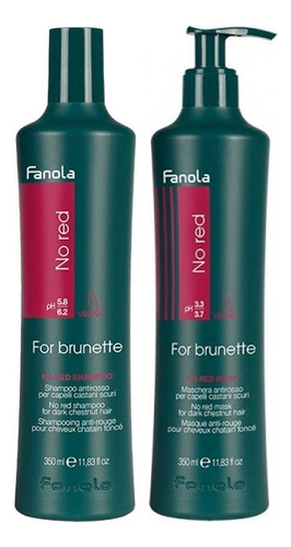 Duo Shampoo Y Mascarilla Matizante Fanola No Red 350ml