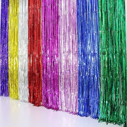 Cortina Deco Metalizada 50 Cm X 2 Mts - Tiras 25 Mm #418