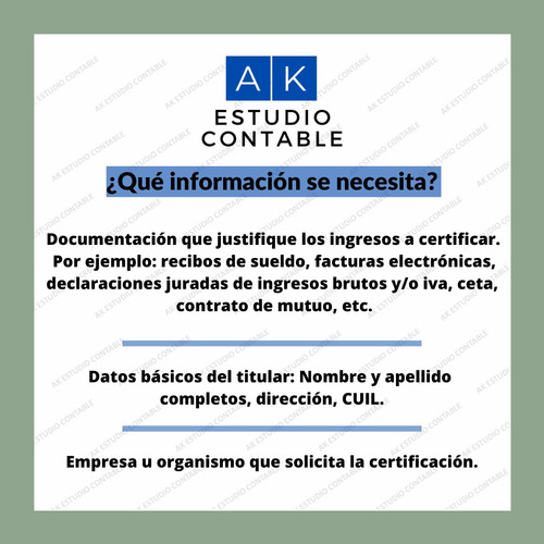 Imagen 2 de 2 de Certificación De Ingresos - Contador Público Matriculado