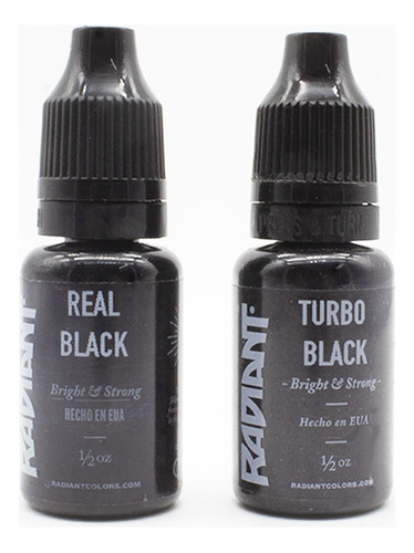 Duo De Tinta Radiant Color Real Black + Turbo Black 1/2 Oz Color Negro