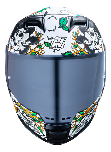 Casco Integral Hax Helmets Force Night Legend Negro Verde DOT ECE 06 Talla M