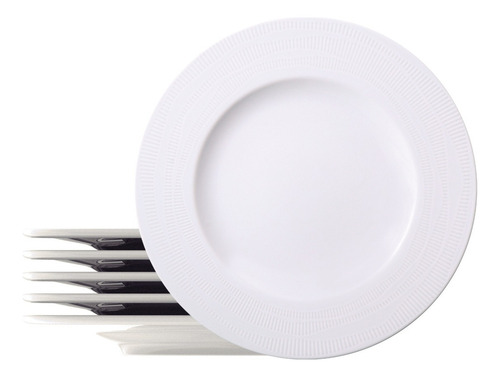 Kit De Prato Raso Nexus em Porcelana 28 cm 6 Peças Branco Tramontina