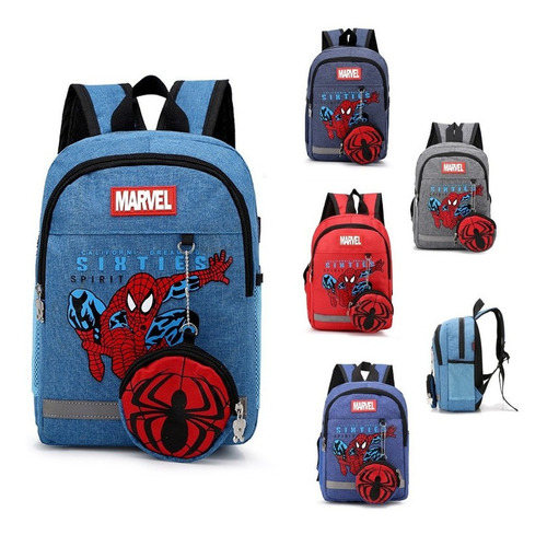 Mochila Escolar Para Niño Escuela Primaria Spiderman Regalo