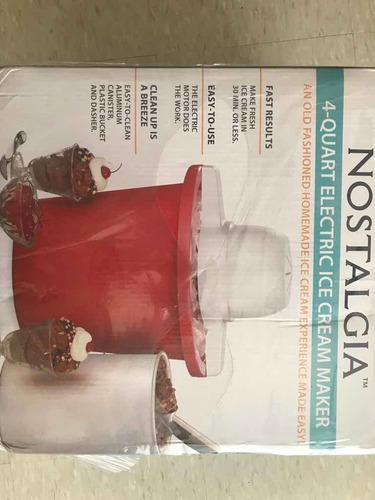 Máquina Para Hacer Helados Nostalgia 3.8 Lts
