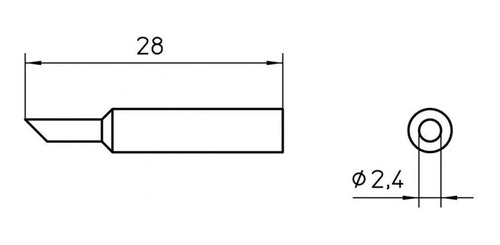 Xntb - Ponta Solda Fenda 2,4mm P/ Wp65 E Wtp90 Weller