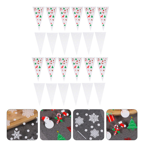 . Bolsas Triangulares De Celofán For Navidad, 200 Unidades