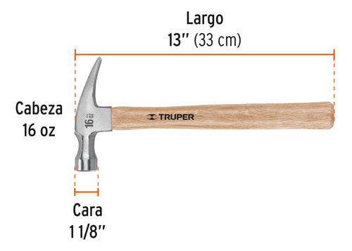 Martillo Uña Recta 16 Oz