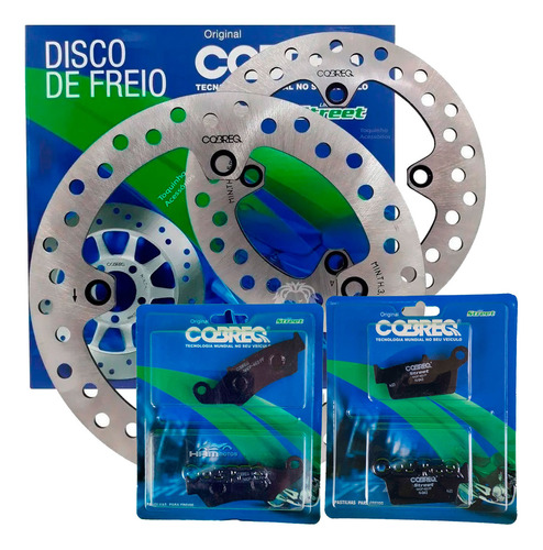 Kit Discos Freio Diant/tras Xre 300 S/abs + Pastilhas Cobreq