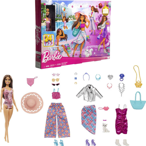 Muñeca Barbie Y Calendario De Adviento De Moda, 24 Ropa Y A