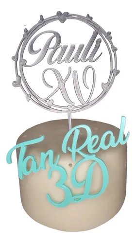 comprar Cake Toppers Numero 15 Nombre Personalizado Circulo Corazone