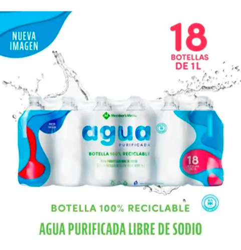 Agua Purificada Member's Mark 18 Pzas De 1 L C/u