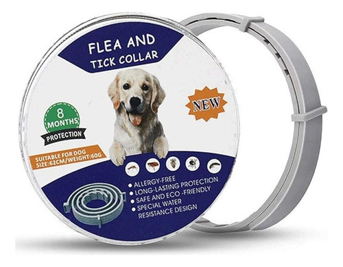 Collar Anti Pulgas Repelente Garrapata, 8 Meses Prot Perros