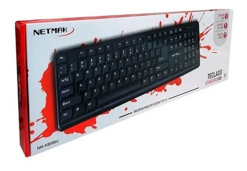 Teclado Netmak Cable Usb Español Tecla Ñ Pc Notebook Negro Negro Español