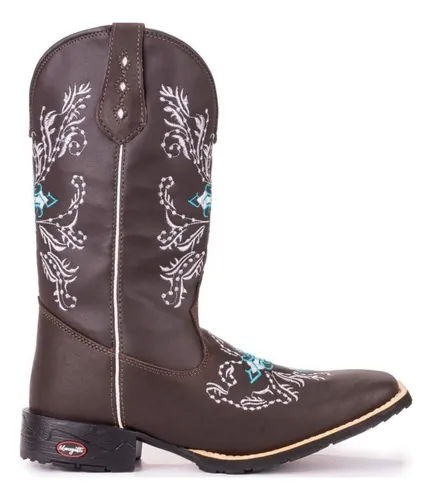 Bota texana quadrada feminina sales