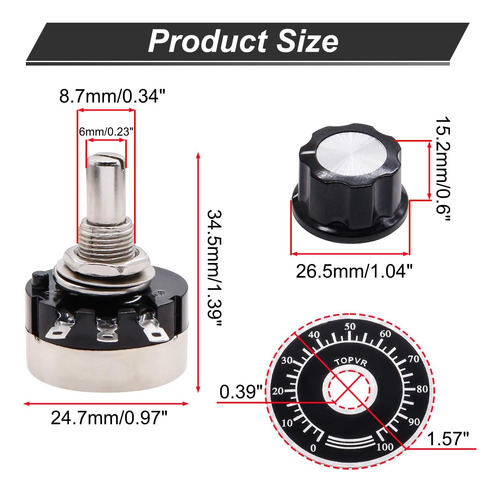 Twtade / 2 Uds Rv24yn20s B303 30k Ohm Potenciómetro Variable