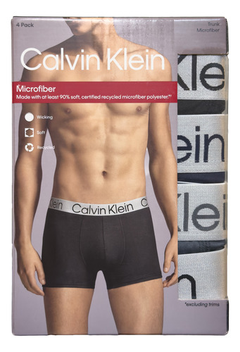 Boxers Trunk Calvin Klein Microfibra 4 Pack Original