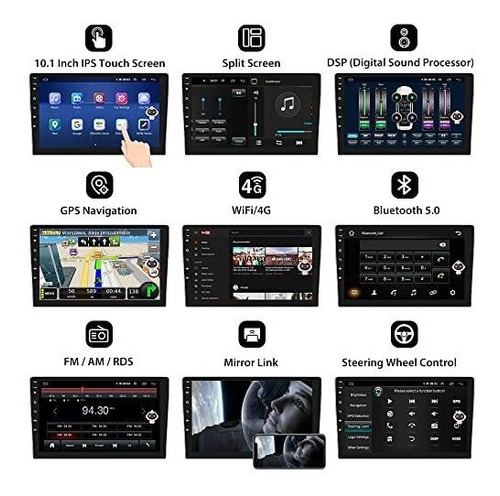 Estereo Vehiculo Android 10 4g 64g Doble Din Carplay Dsp