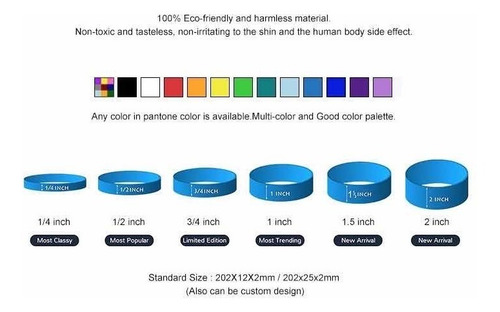 Imagen 6 de 9 de Brazaletes Pulseras Goma Importadas Material Pop Logo Pvc