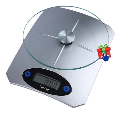 Imagen 3 de 10 de Balanza Digital Cocina Electrónica Plato Vidrio 1g A 7kg